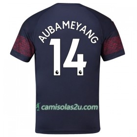 Camisolas de futebol Arsenal Aubameyang 14 Equipamento Alternativa 2018/19 Manga Curta